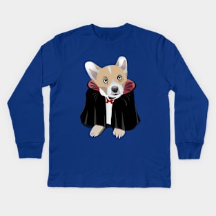 Corgi Cula Kids Long Sleeve T-Shirt